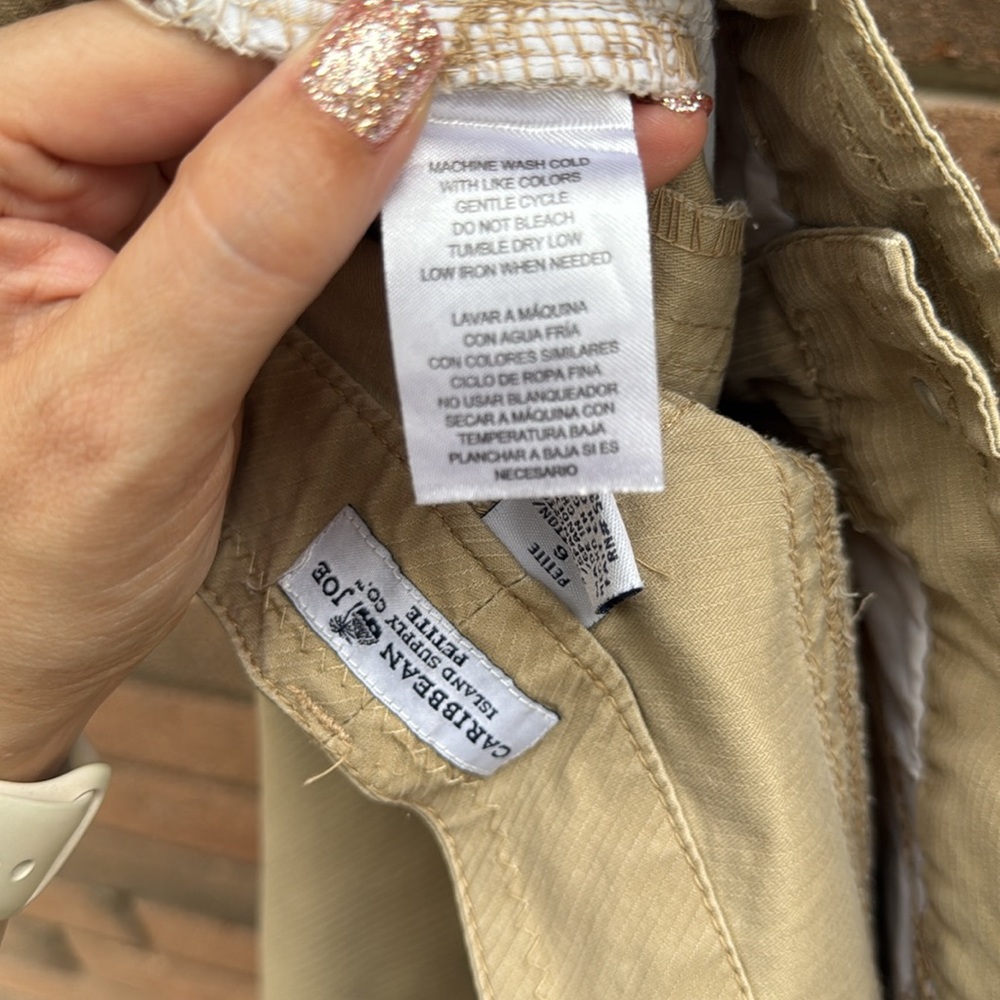 Caribbean Joe Brown Knee Length Shorts Size 6 Petite - Picture 6 of 6